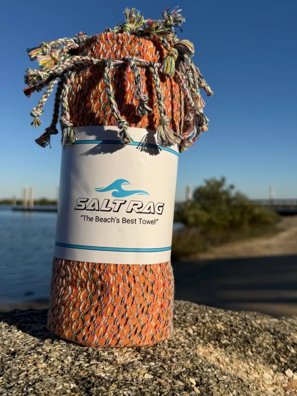 Ahi Rag Orange — Salt Rag™ Sand-Resistant Turkish Beach Towel